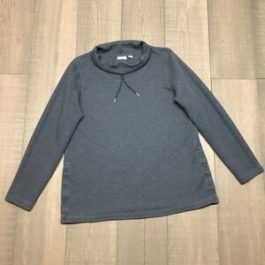 L.L. Bean Sweatshirt Womens Size PXL Gray Pullover Quilted Funnel Neck SoftLight